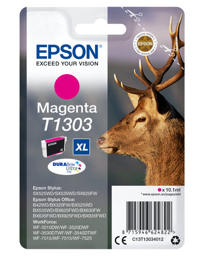 Epson Stag Singlepack Magenta T1303 DURABrite Ultra Ink Epson Stag Singlepack Magenta T1303 DURABrite Ultra Ink
